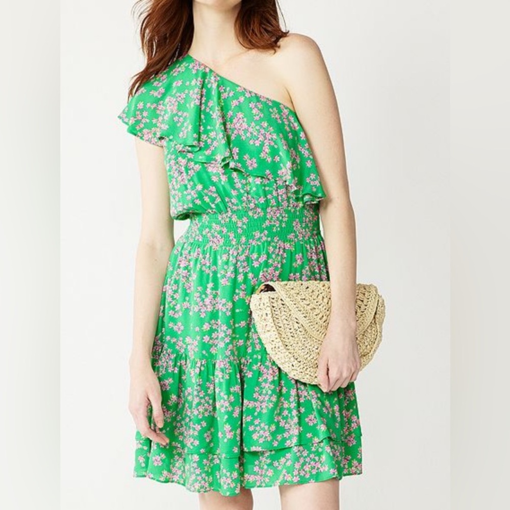 Draper James Green One Shoulder Dress - Picture 2 of 7